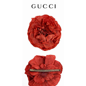 New Gucci Burgundy Floral Accessory